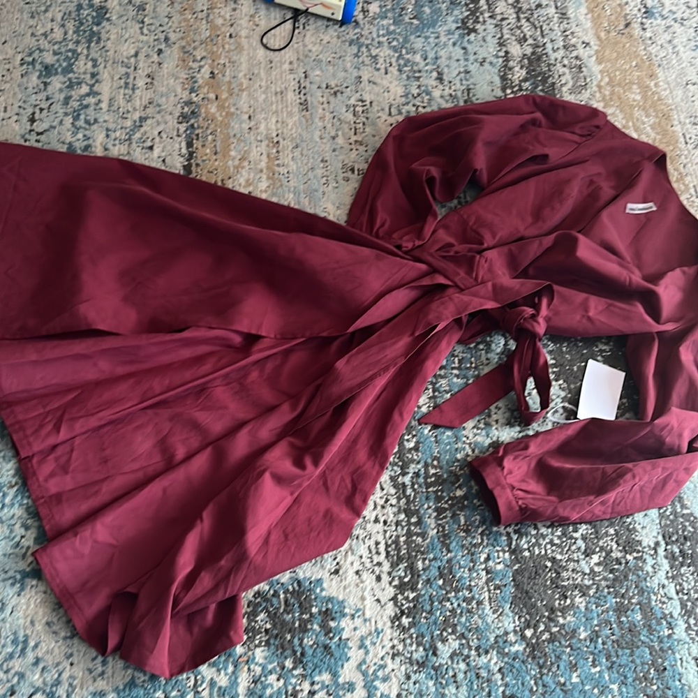 NWOT Emma Knudsen Reece Long Sleeve Wrap Dress Size Small - Picture 3 of 7